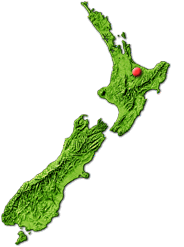 New Zealand map showing Rotorua